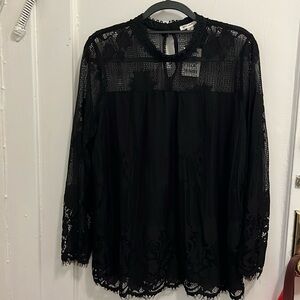 Black Lacey tunic top